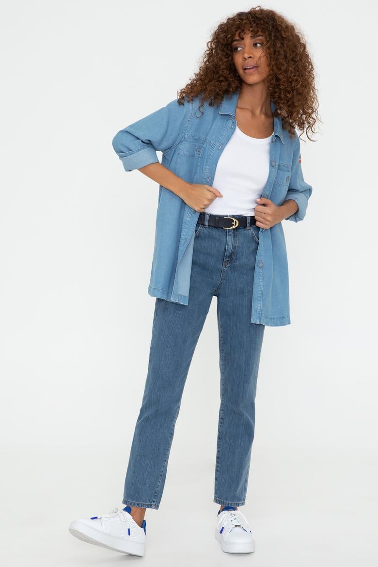 Kadın Mavi Jean Pantolon