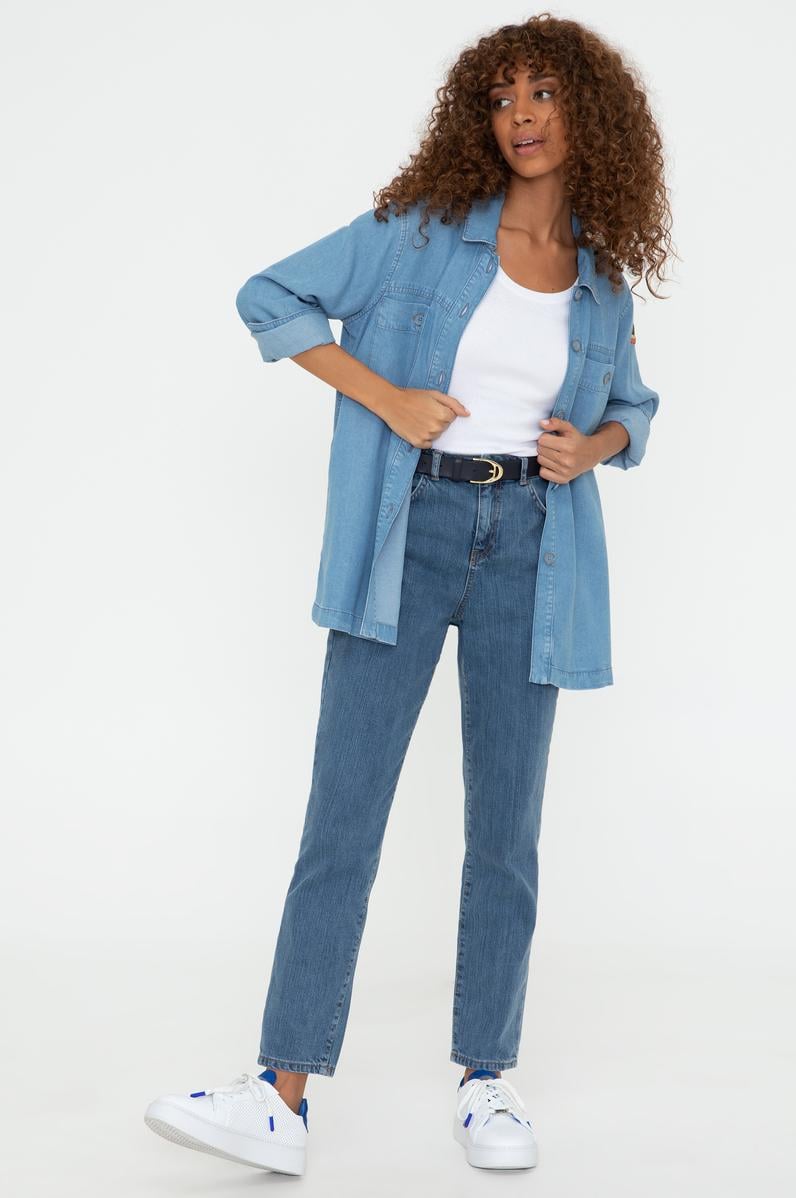 Kadın Mavi Jean Pantolon