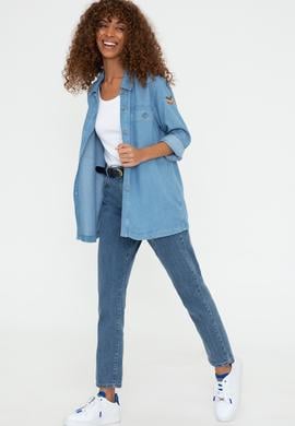 Kadın Mavi Jean Pantolon - 50241846001