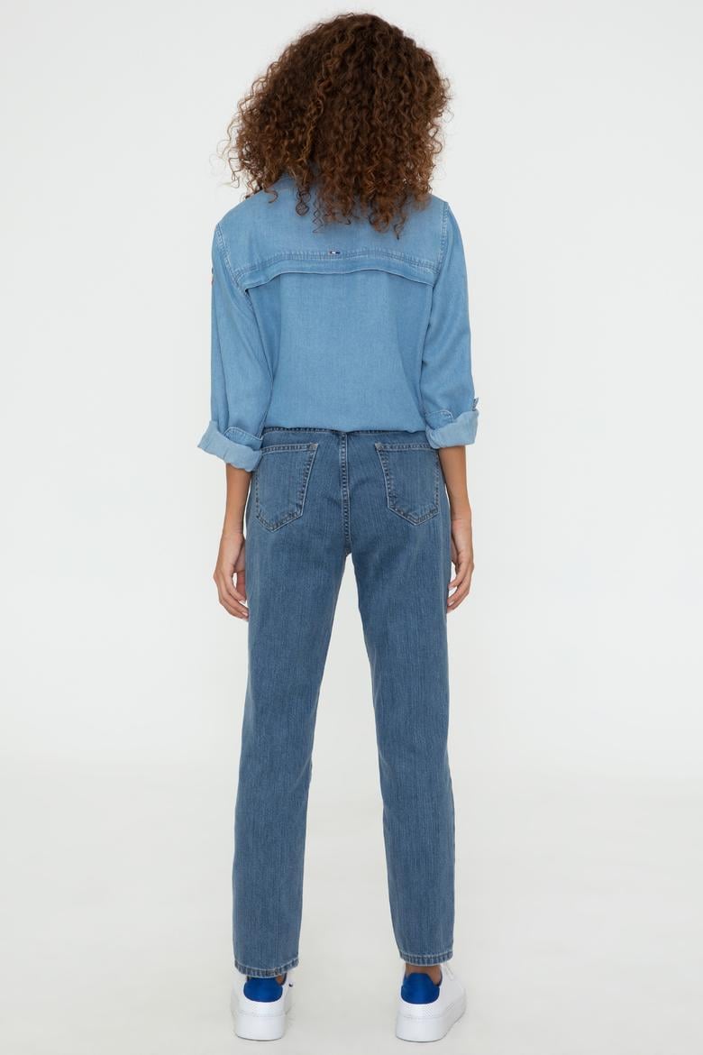 Kadın Mavi Jean Pantolon - 50241846001