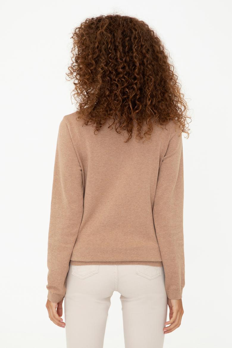 Kadın Kahverengi Triko Kazak Basic - 50243958017