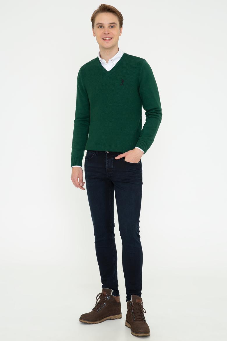 Erkek Yeşil Basic Kazak - 50236962078