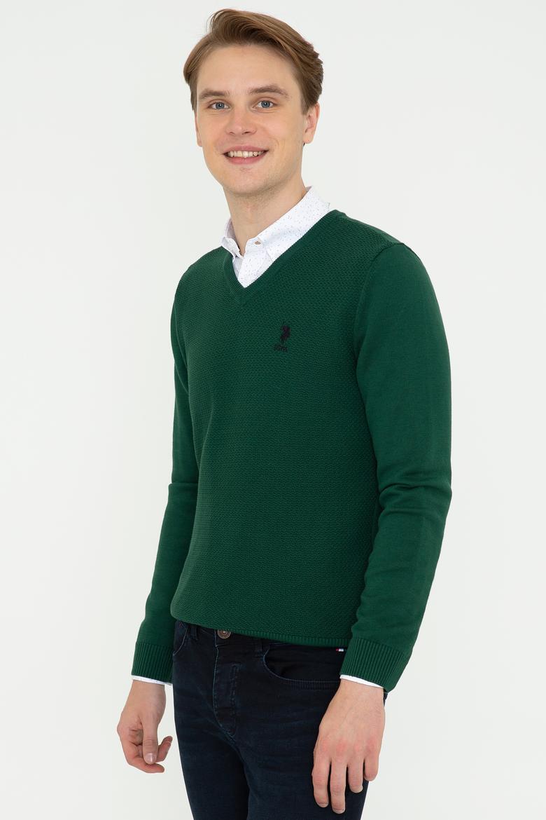 Erkek Yeşil Basic Kazak - 50236962078