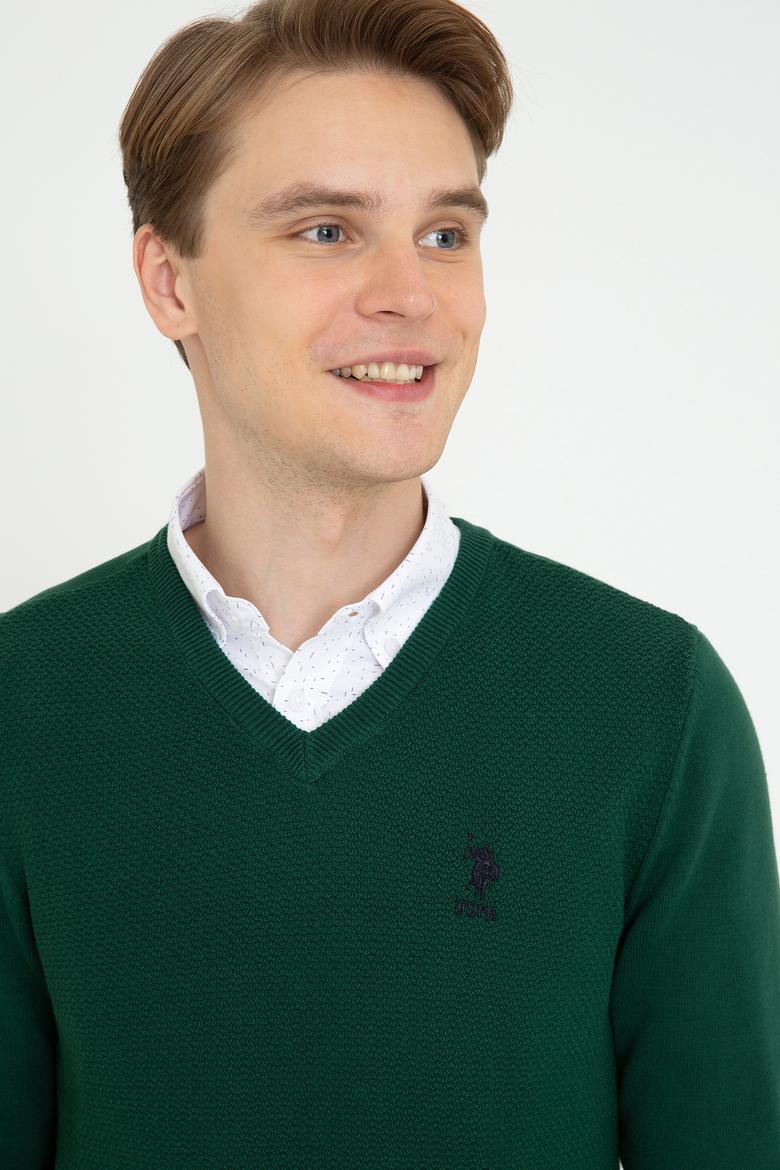 Erkek Yeşil Basic Kazak - 50236962078