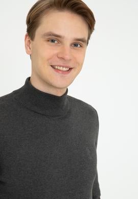 Erkek Antrasit Melanj Basic Kazak - 50237006035