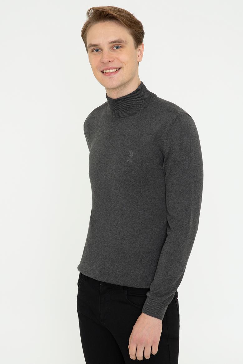 Erkek Antrasit Melanj Basic Kazak - 50237006035