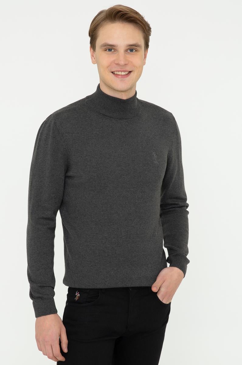 Erkek Antrasit Melanj Basic Kazak