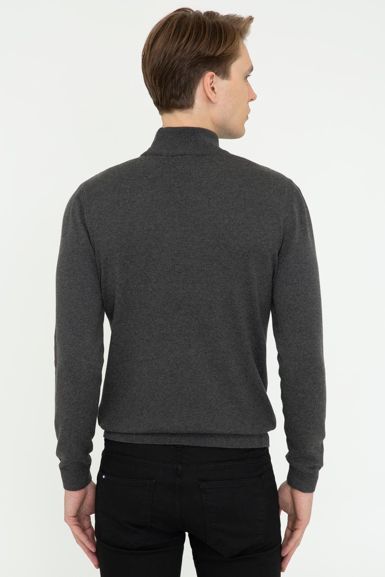 Erkek Antrasit Melanj Basic Kazak - 50237006035