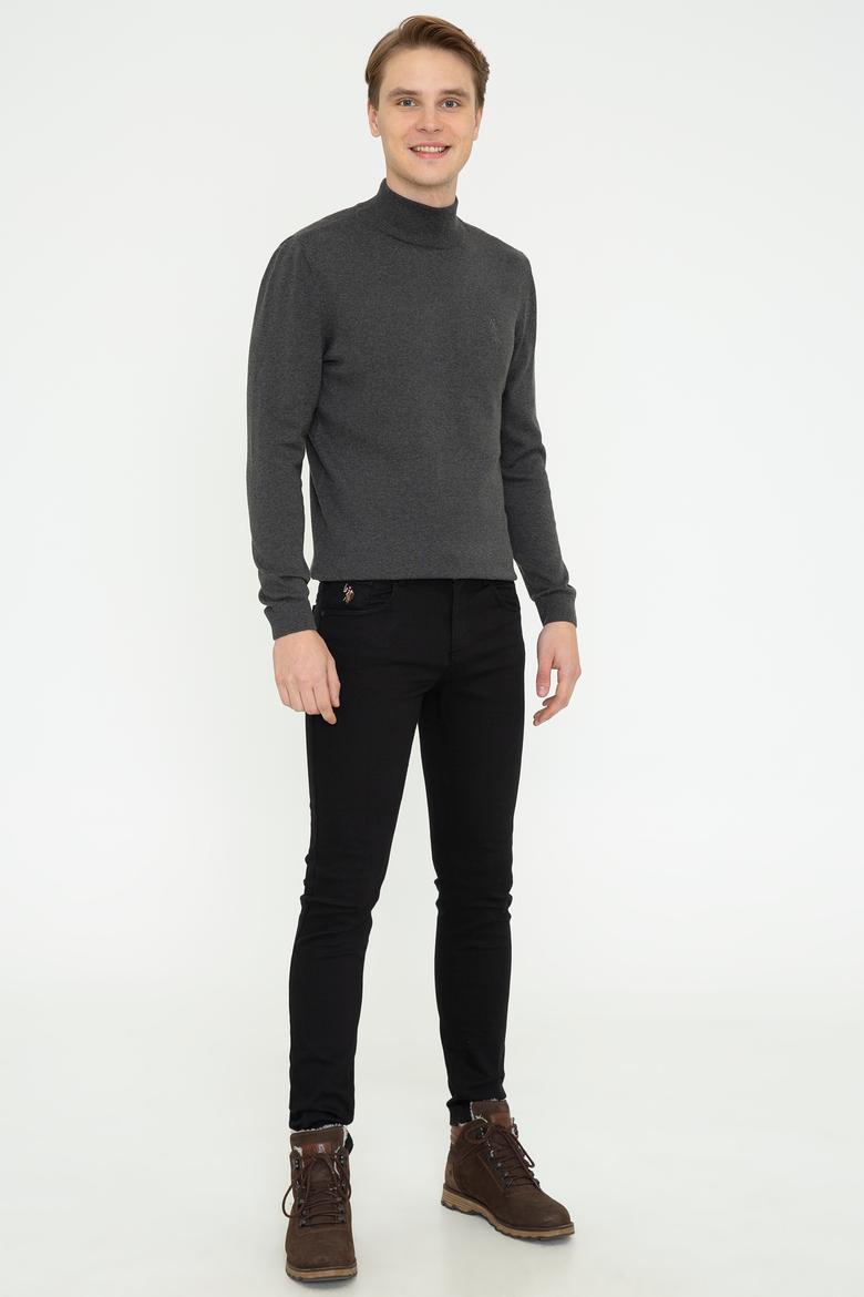 Erkek Antrasit Melanj Basic Kazak - 50237006035