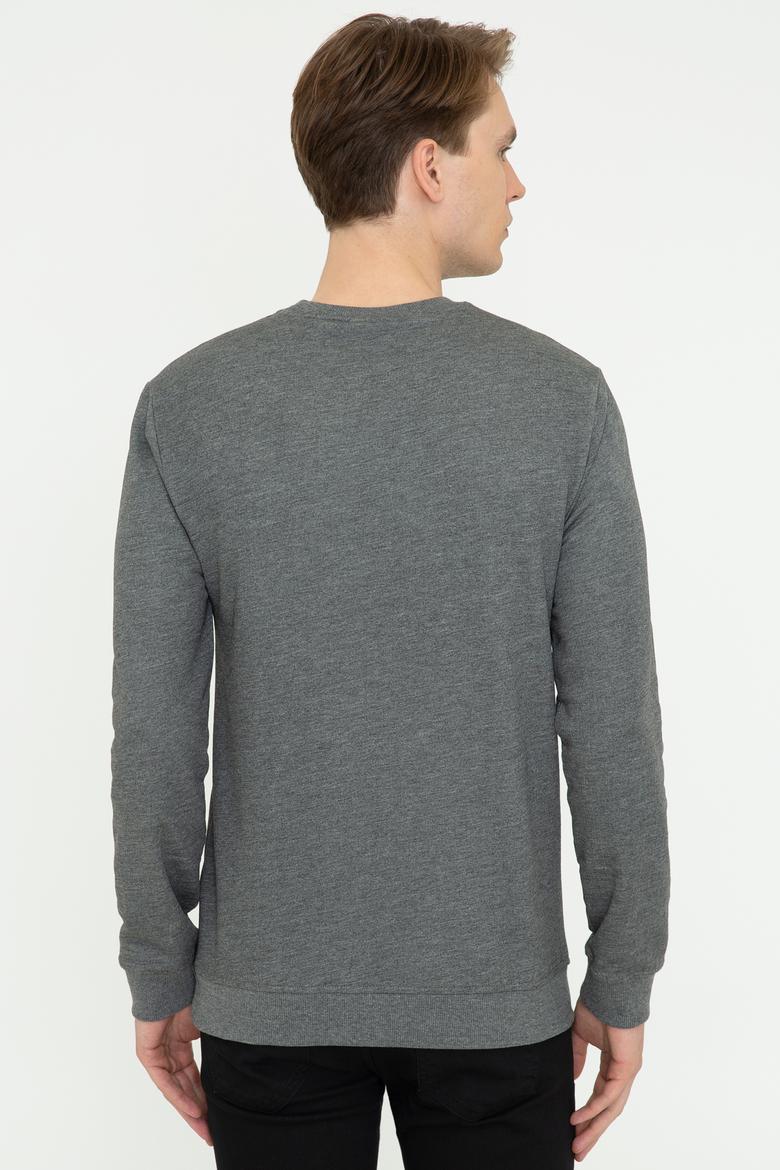 Erkek Antrasit Melanj Basic Sweatshirt - 50237233124
