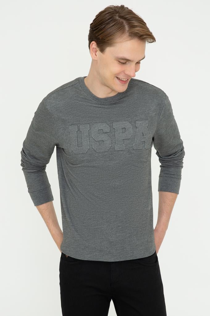 Erkek Antrasit Melanj Basic Sweatshirt