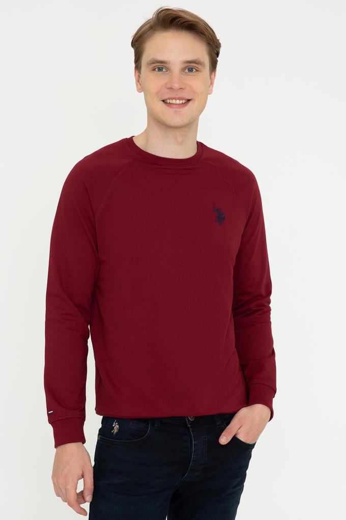 Erkek Bordo Basic Sweatshirt