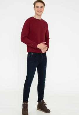 Erkek Bordo Basic Sweatshirt - 50244467049