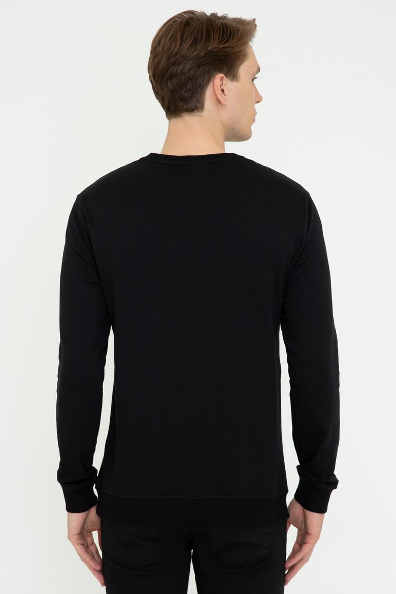 Erkek Siyah Basic Sweatshirt - 50238100037