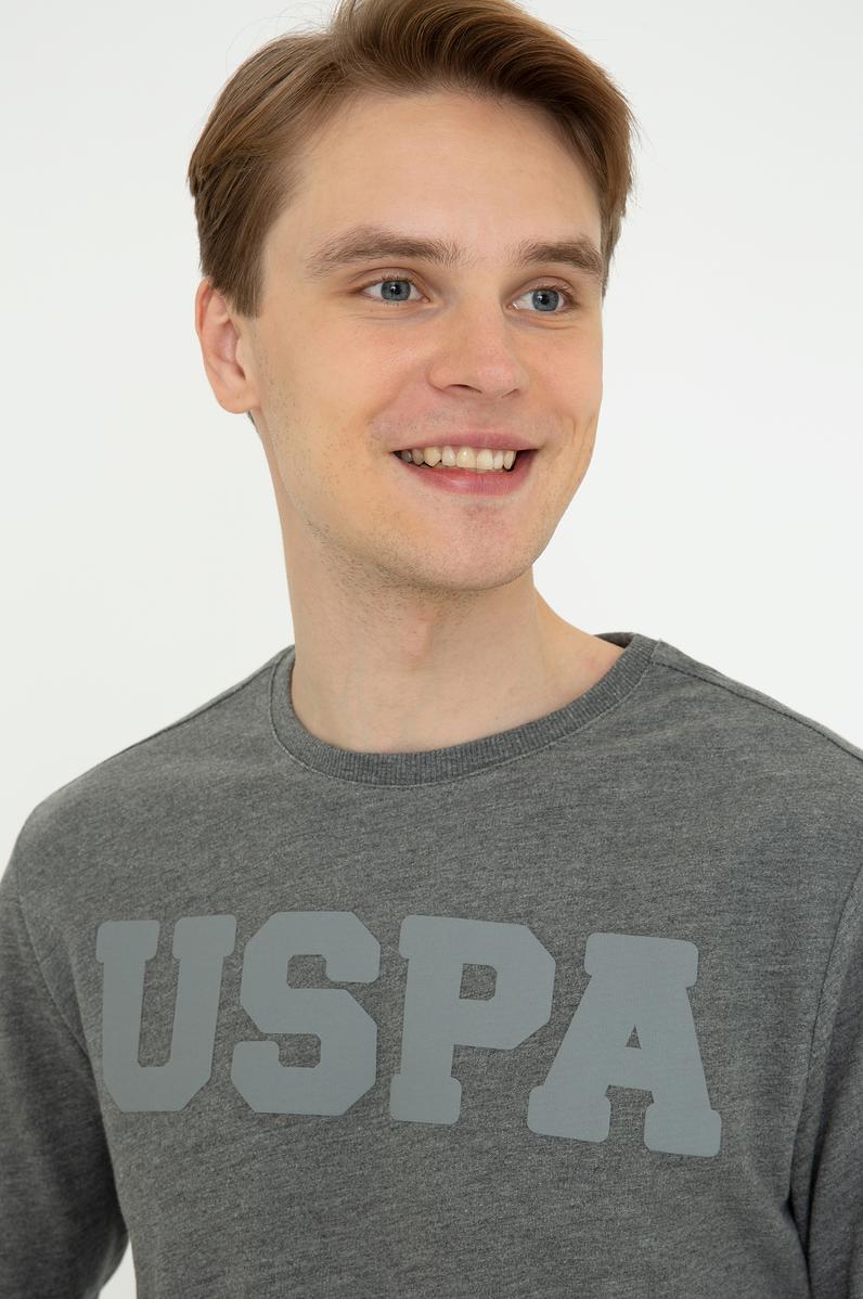 Erkek Antrasit Melanj Basic Sweatshirt