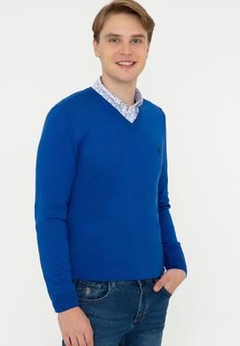 Erkek Saks V - Yaka Triko Kazak Basic - 50237037062