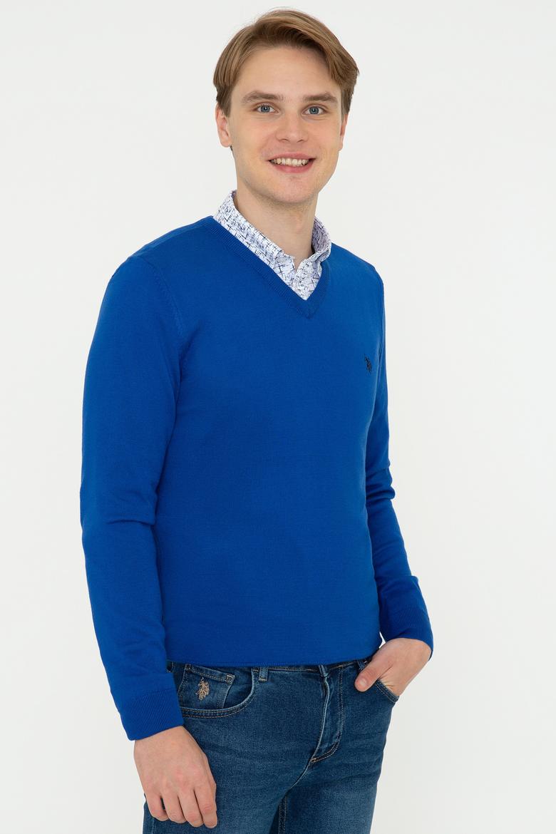 Erkek Saks V - Yaka Triko Kazak Basic - 50237037062