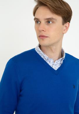 Erkek Saks V - Yaka Triko Kazak Basic - 50237037062