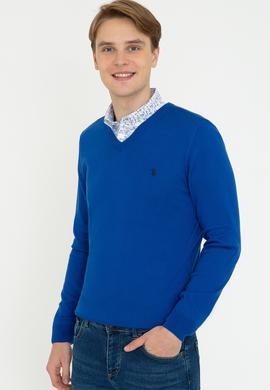 Erkek Saks V - Yaka Triko Kazak Basic - 50237037062