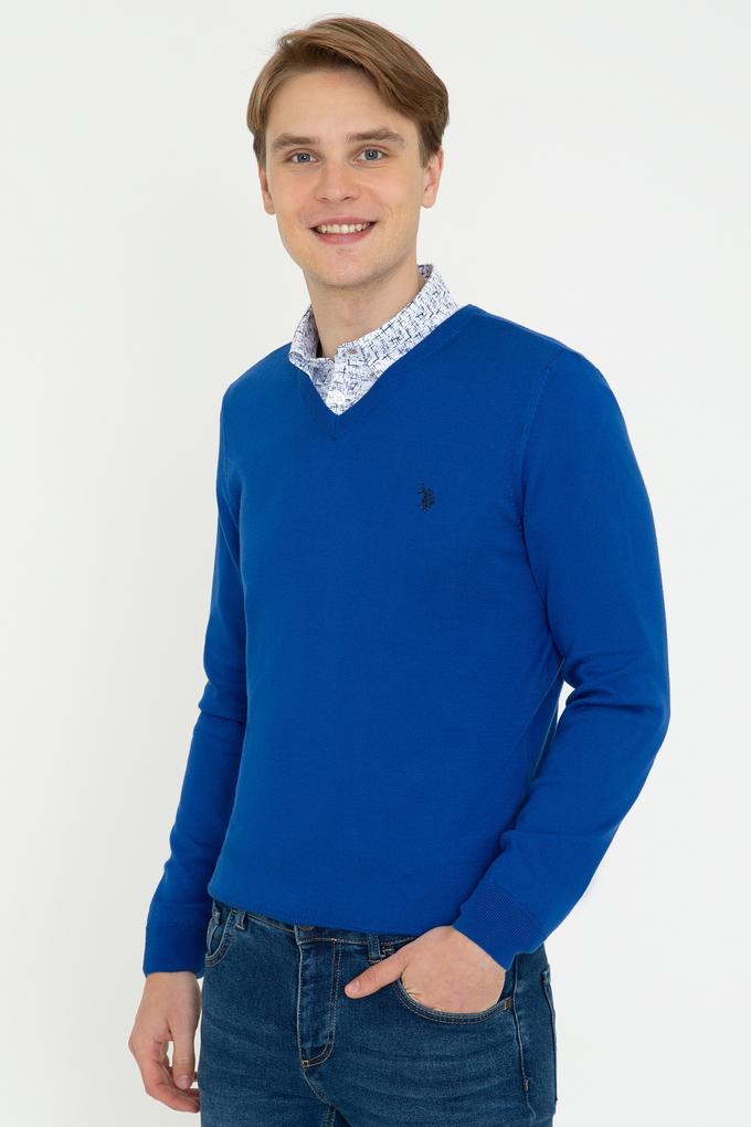 Erkek Saks V - Yaka Triko Kazak Basic