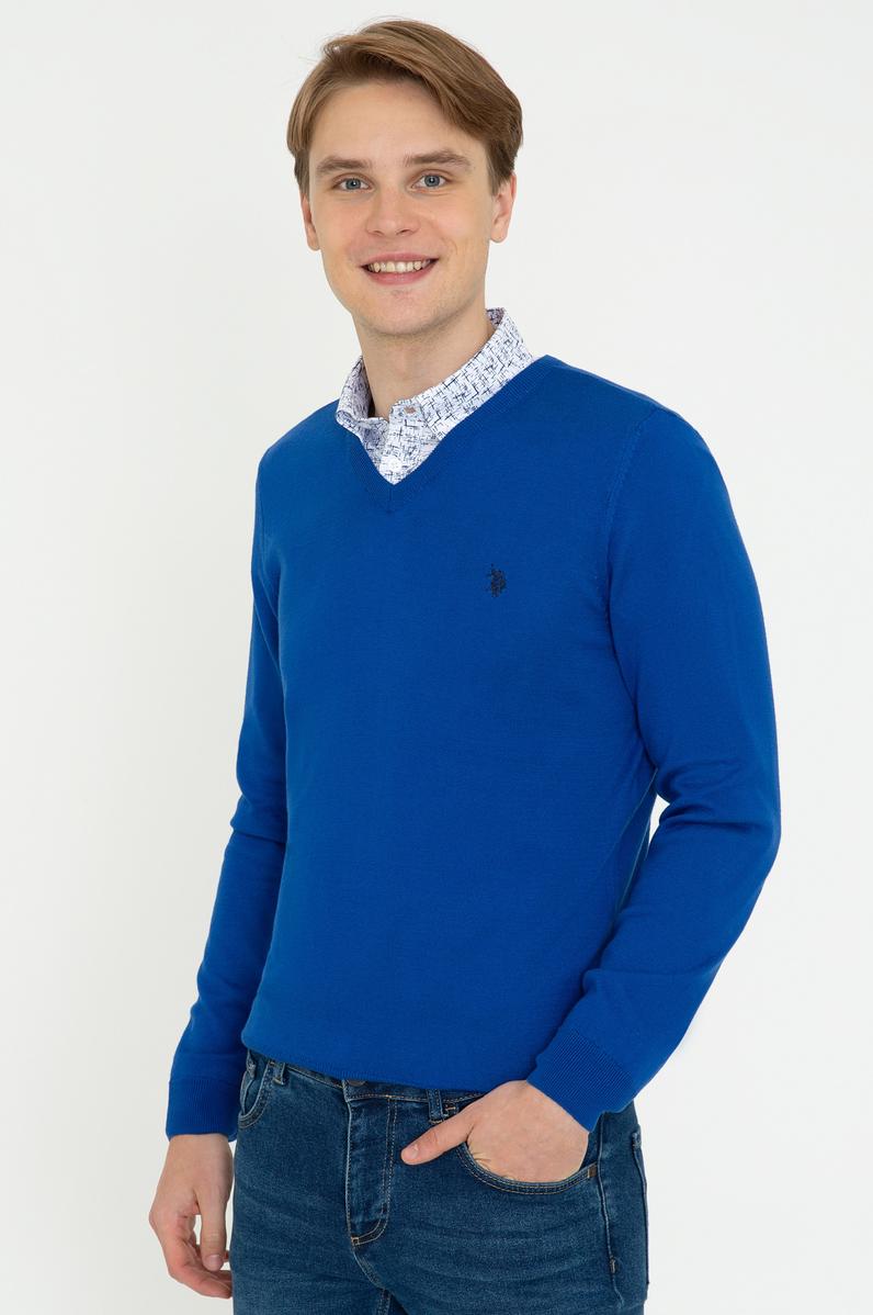 Erkek Saks V - Yaka Triko Kazak Basic