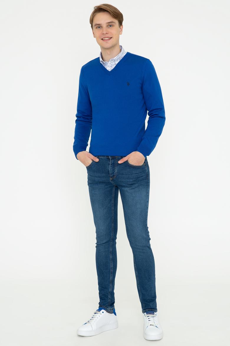 Erkek Saks V - Yaka Triko Kazak Basic - 50237037062