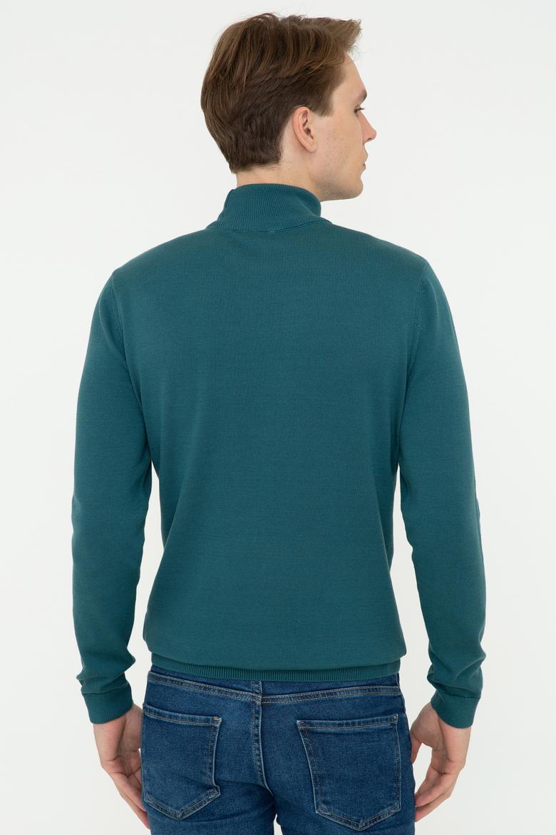 Erkek Petrol Basic Kazak - 50237006118