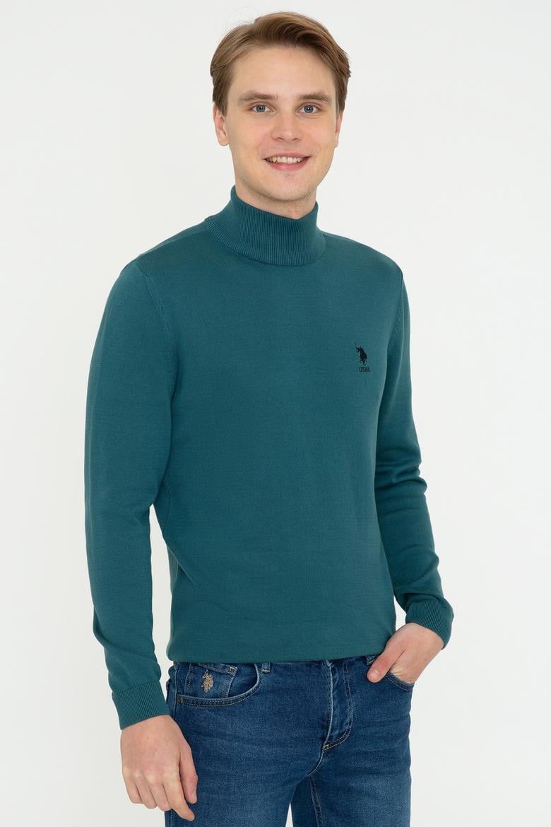 Erkek Petrol Basic Kazak - 50237006118