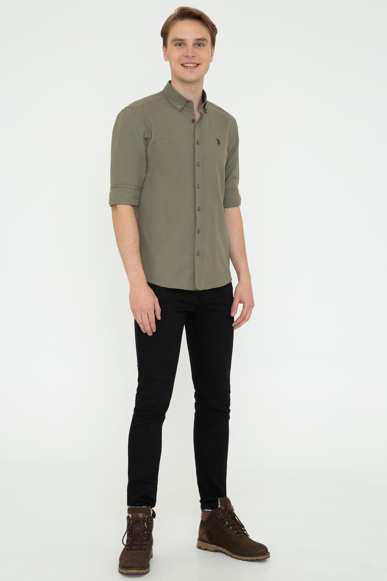 Erkek Haki Gömlek Uzunkol Basic - 50249786028