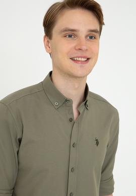 Erkek Haki Gömlek Uzunkol Basic - 50249786028