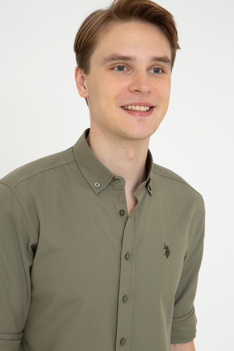 Erkek Haki Gömlek Uzunkol Basic - 50249786028