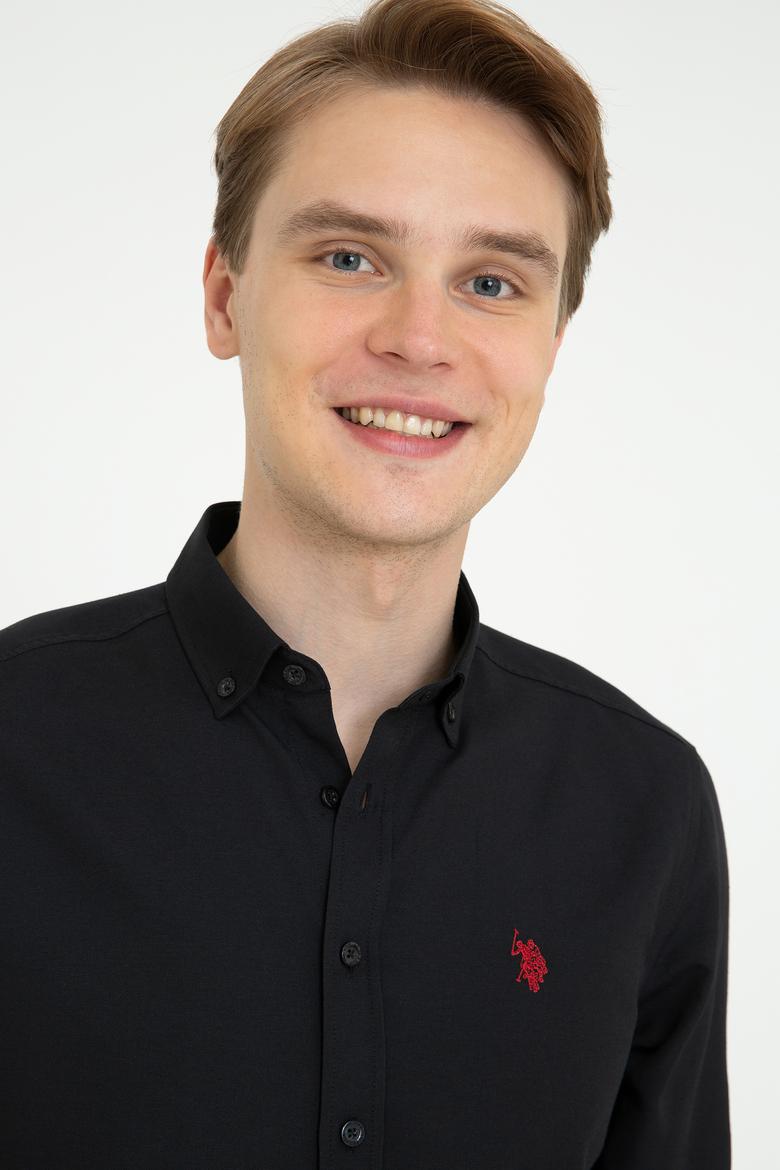 Erkek Siyah Gömlek Uzunkol Basic - 50249786061