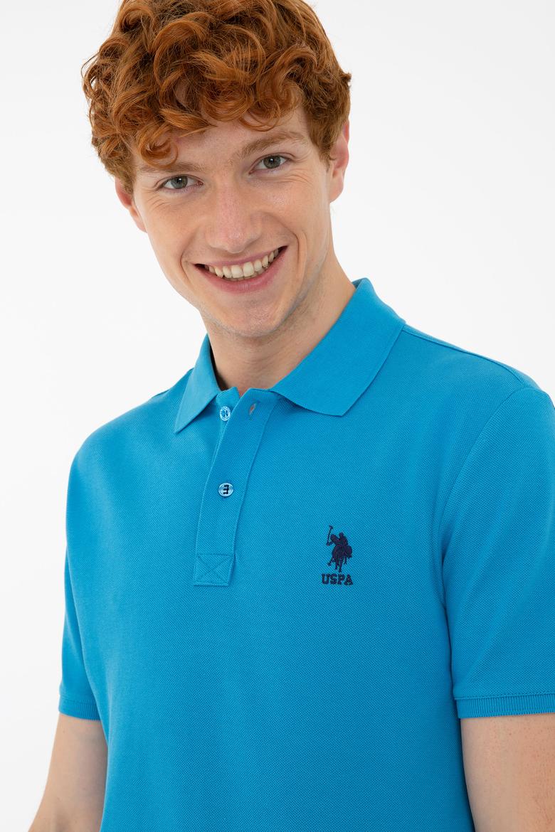 Erkek Kobalt Polo Yaka Basic T-Shirt - 50232308182