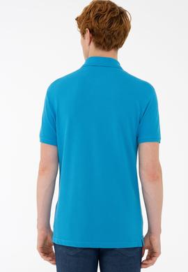 Erkek Kobalt Polo Yaka Basic T-Shirt - 50232308182