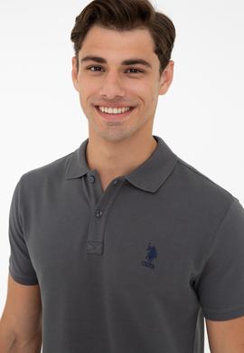 Erkek Antrasit Polo Yaka T-Shirt Basic - 50232311207