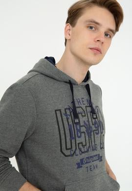 Erkek Antrasit Melanj Kapüşonlu Sweatshirt - 50246299006