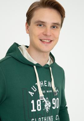 Erkek Koyu Yeşil Kapüşonlu Sweatshirt - 50246299053