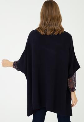 Kadın Lacivert Triko Panço - 50237022001