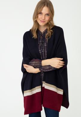 Kadın Lacivert Triko Panço - 50237022001