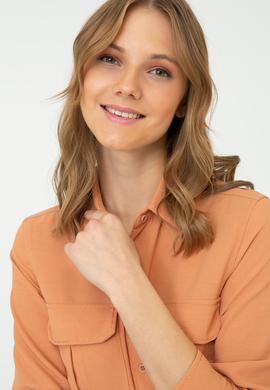 Kadın Kiremit Uzun Kollu Gömlek - 50237874054