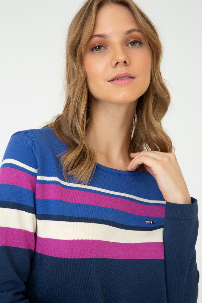 Kadın İndigo Triko Kazak - 50244861011