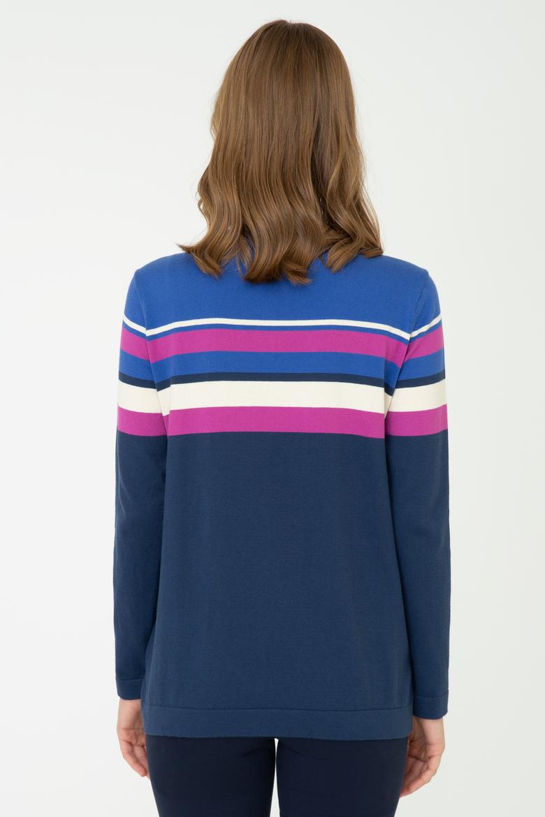 Kadın İndigo Triko Kazak - 50244861011