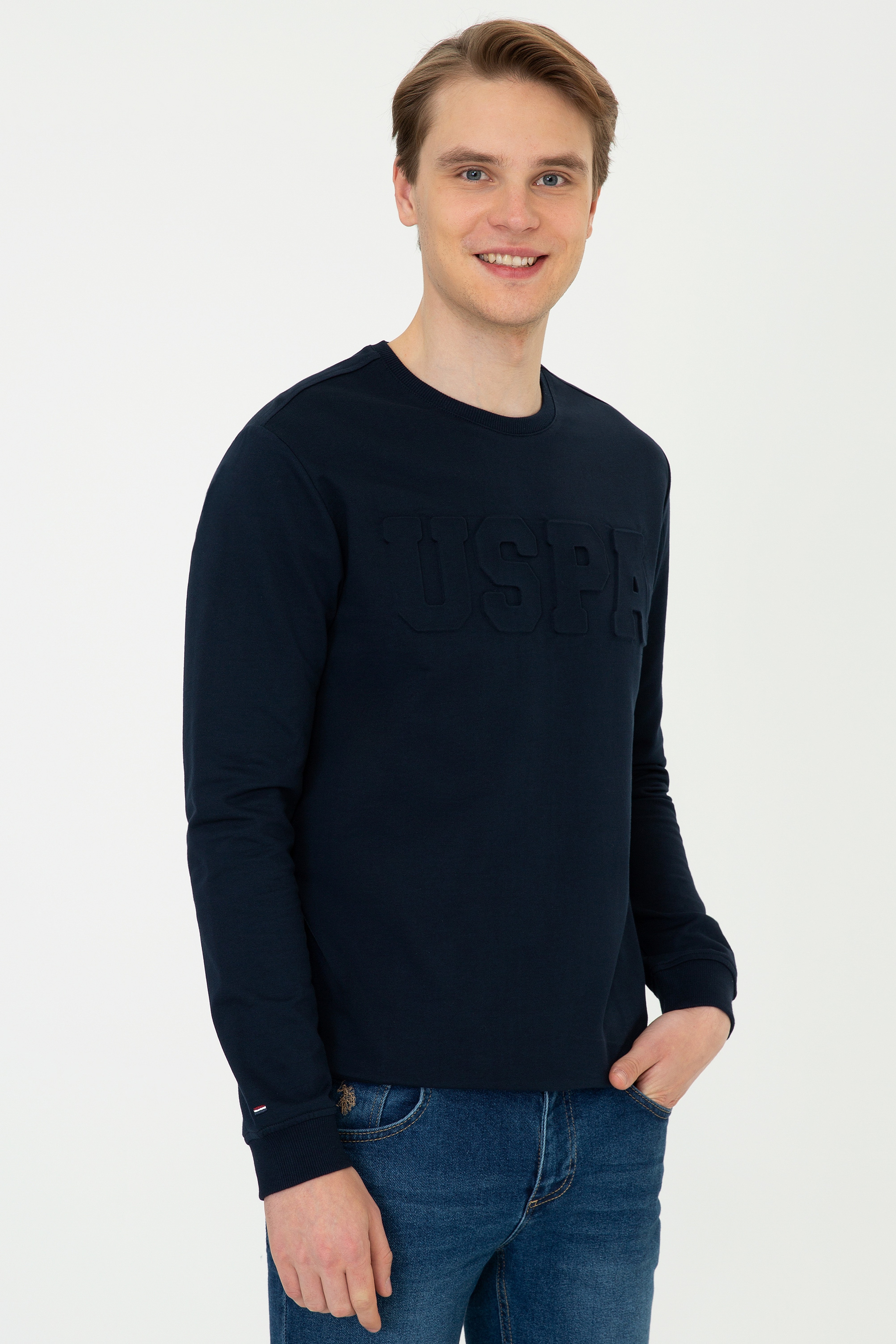 Erkek Lacivert Sweatshirt Basic - Image 3