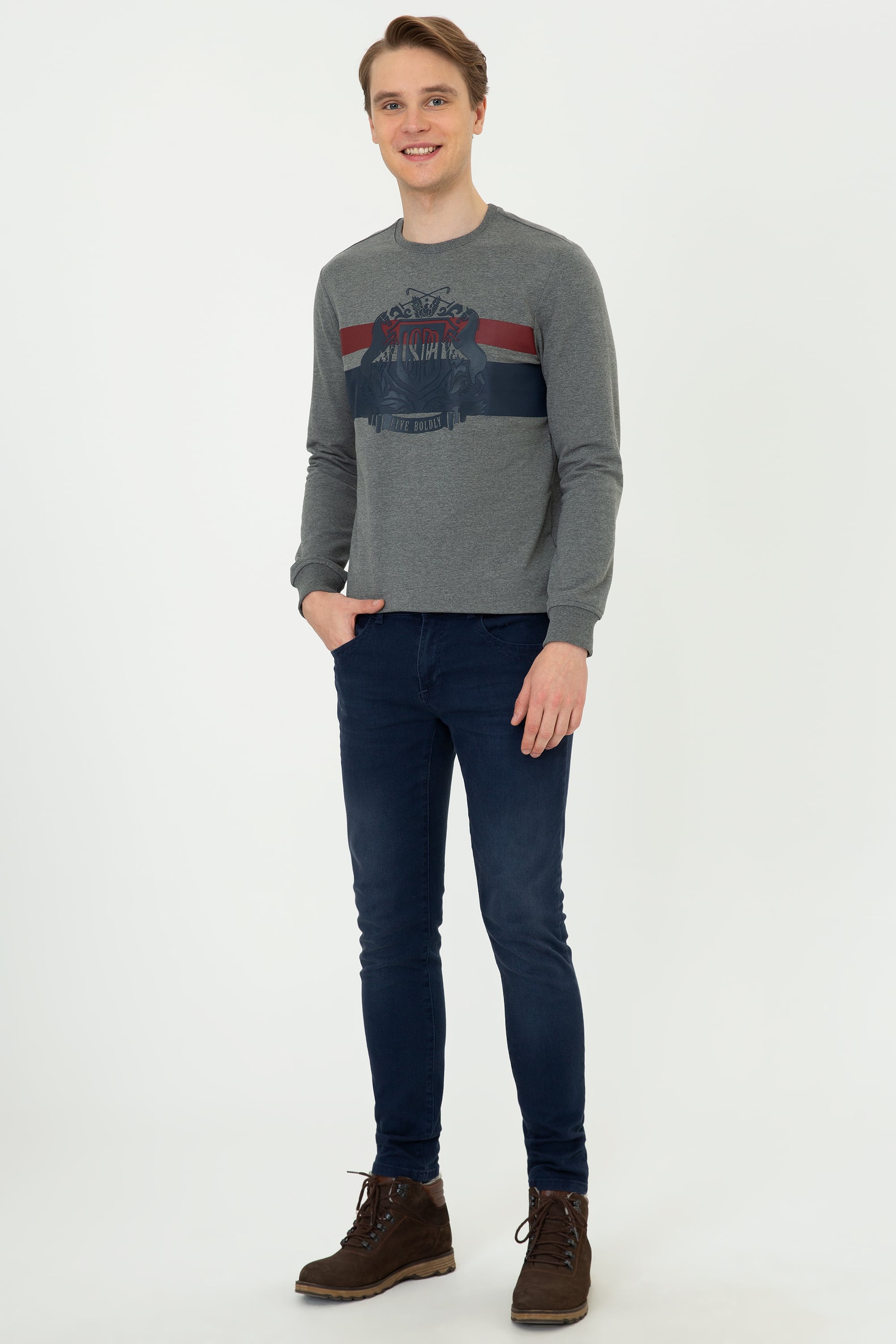Erkek Antrasit Melanj Sweatshirt