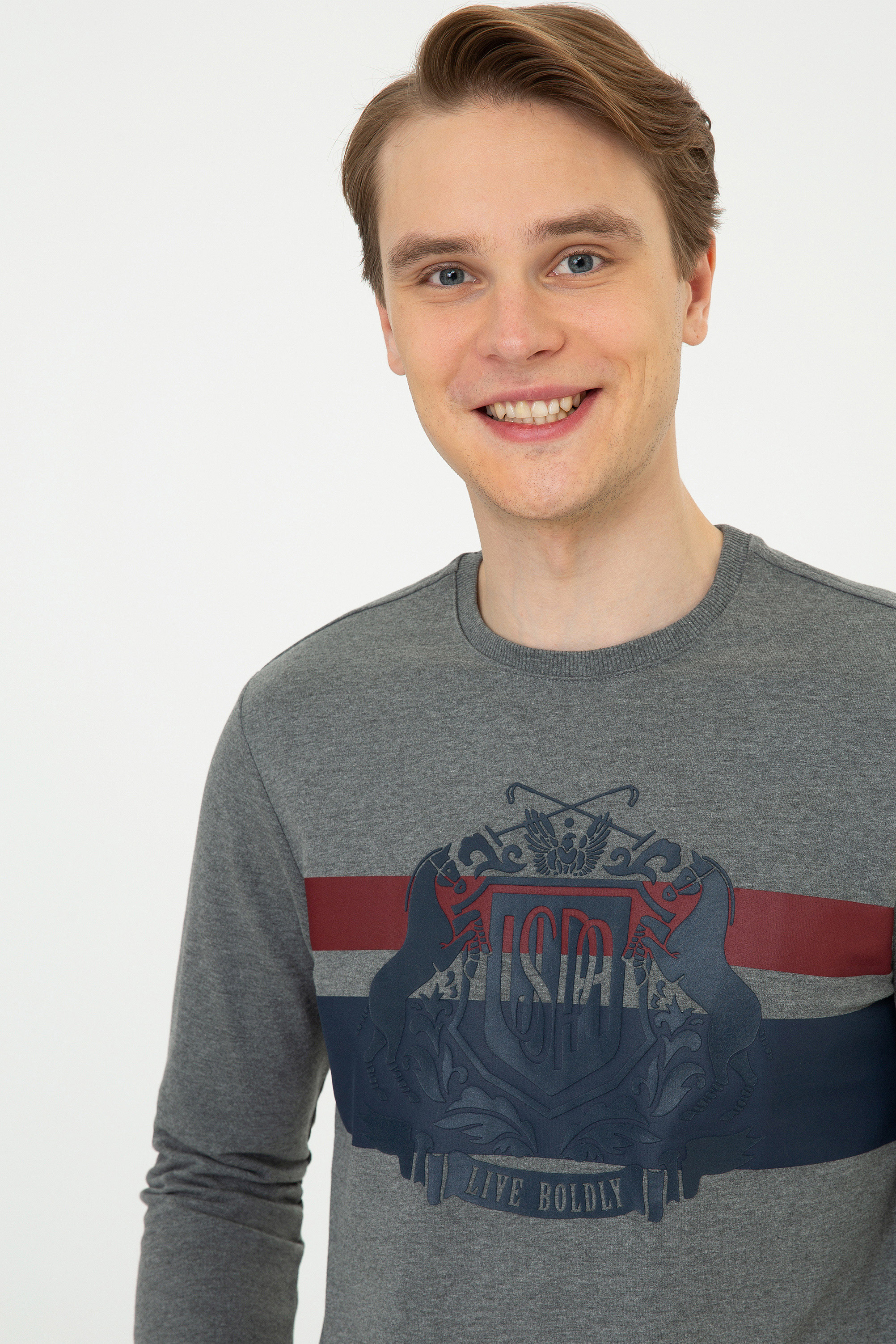 Erkek Antrasit Melanj Sweatshirt - Image 2
