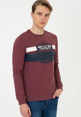 Erkek Bordo Sweatshirt - 50236891020