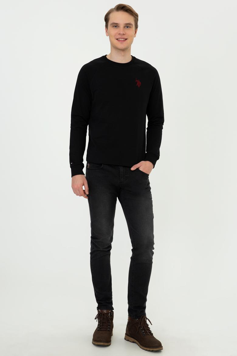 Erkek Siyah Basic Sweatshirt - 50244467027
