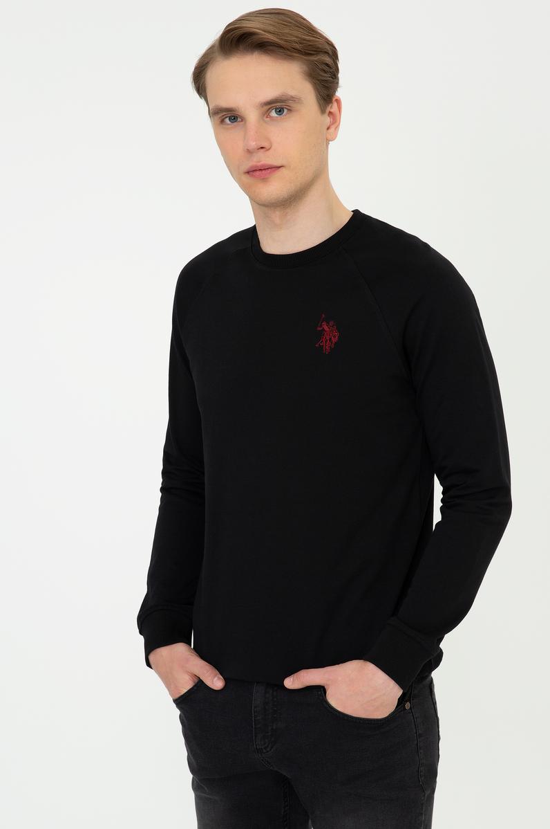 Erkek Siyah Basic Sweatshirt