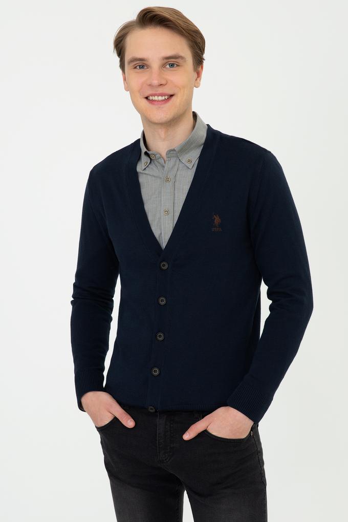 Erkek Lacivert Triko Hırka