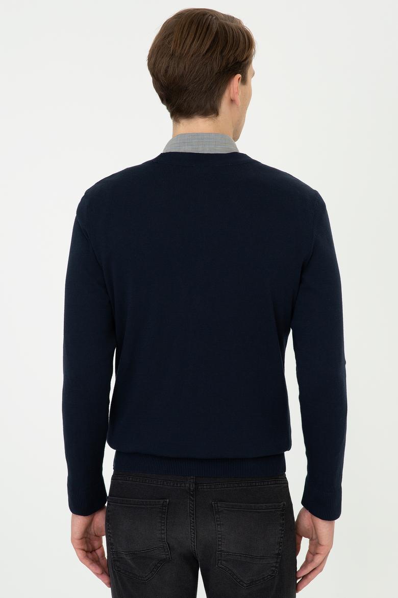 Erkek Lacivert Triko Hırka - 50237062005